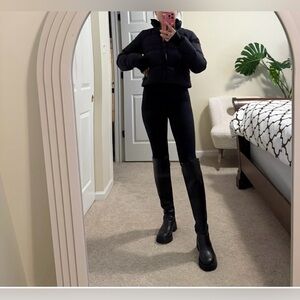 Vera Wang Evan Riding Boot Black Leather Tall Riding Moto (Sz 9.5)